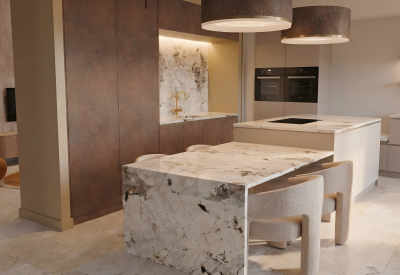 Moderne keuken van 3-slaapkamer penthouse in Royal Vista met zwembad